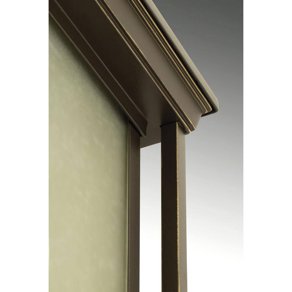 Progress Lighting Endicott 1-Light Outdoor Wall Lantern in Antique Bronze with Linen Glass Shade