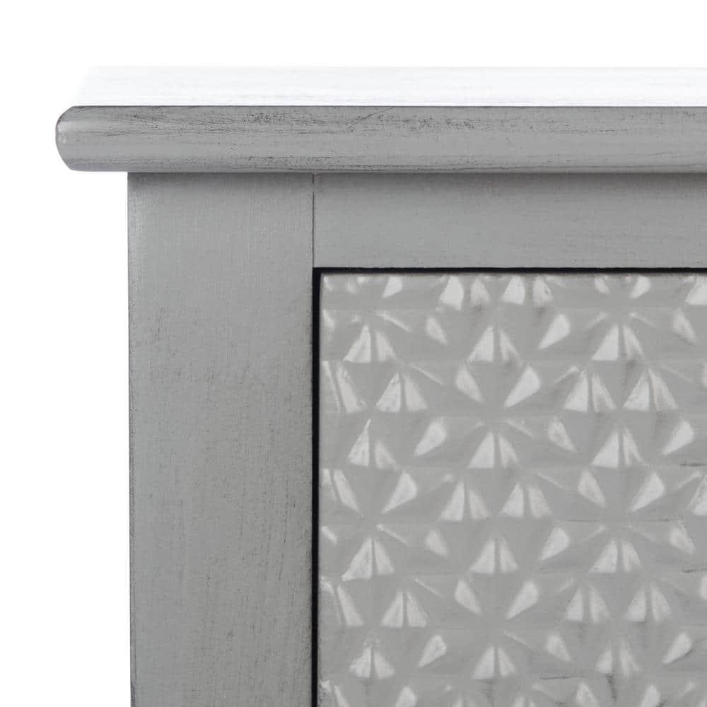 SAFAVIEH Halton Modern 2 Drawer Console Table, Distressed Grey