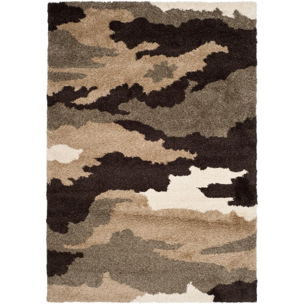 Florida Shag SG453 Power Loomed Indoor Area Rug - Beige/Multi - 5'3"x7'6" - Safavieh.