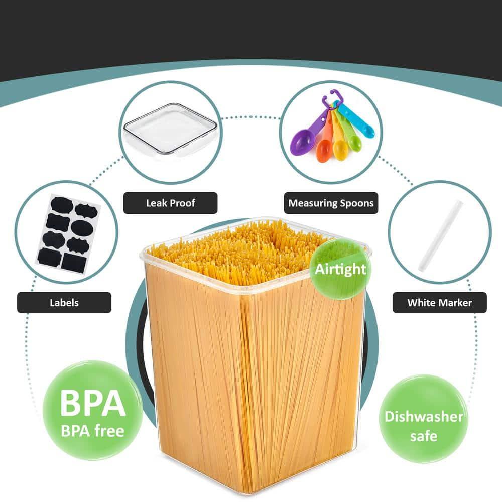 Sorbus 2 Pack Airtight (5qt/170oz) Food Storage Containers with Lids, Labels & Marker -Store Baking Supplies, Sugar, Flour, Rice and More -BPA Free