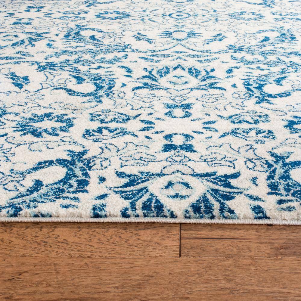 SAFAVIEH Evoke Ksenija Floral Vines Area Rug, Ivory/Blue, 9' x 12'