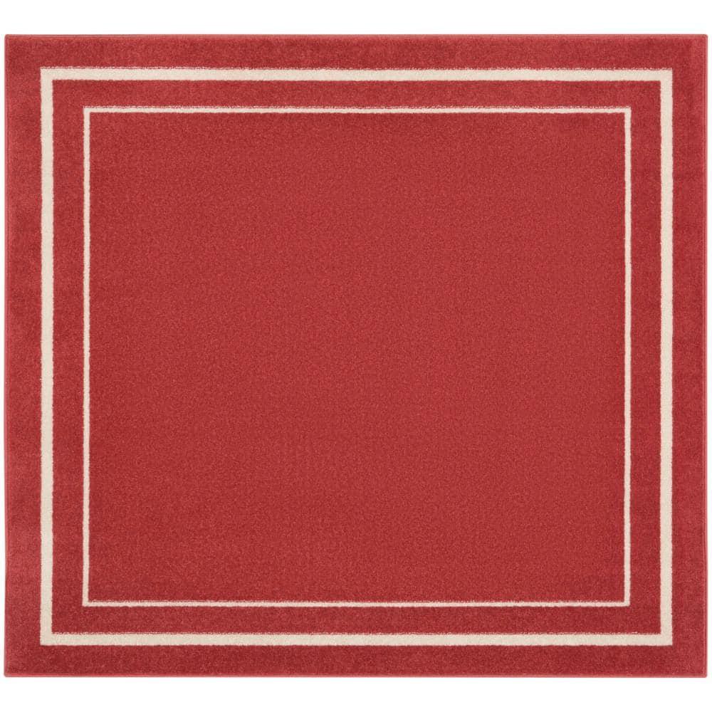 Nourison Essentials 5' x square Brick/Ivory Contemporary Indoor/Outdoor Rug