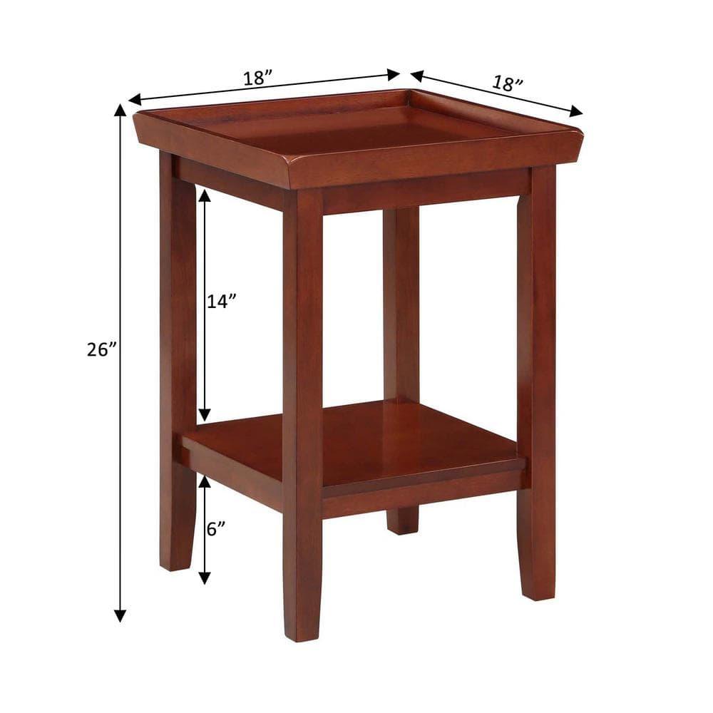 Convenience Concepts Ledgewood End Table with Shelves Multiple Finishes