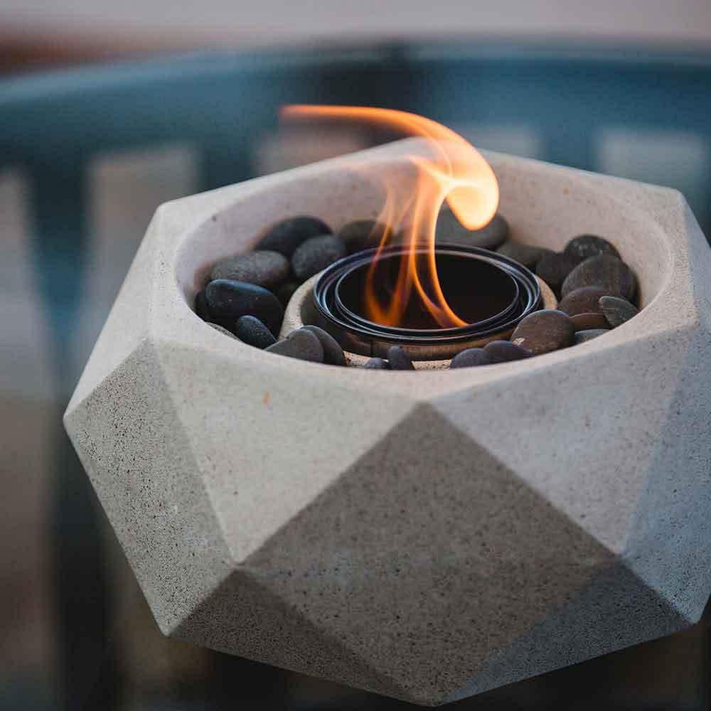TerraFlame TerraFlame Geo Concrete Table Top Gel Fuel Fire Bowl - Indoor and Outdoor Use
