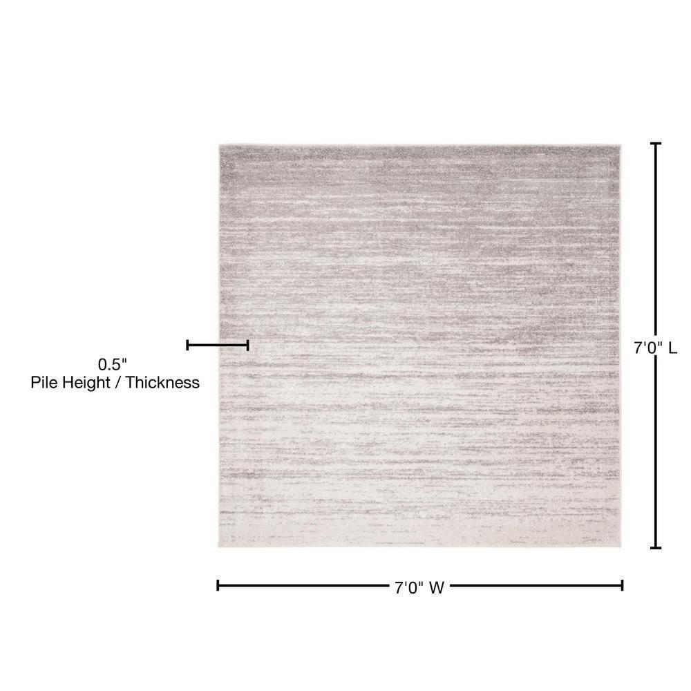 Adirondack ADR113 Machine Made Indoor Area Rug - Ivory/Silver - 7'x7' - Safavieh