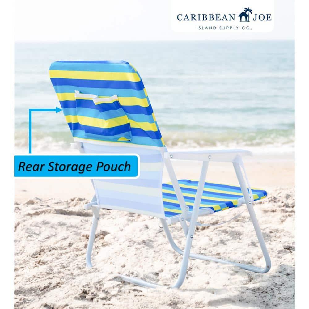 Caribbean Joe Burlap Folding Beach Chair