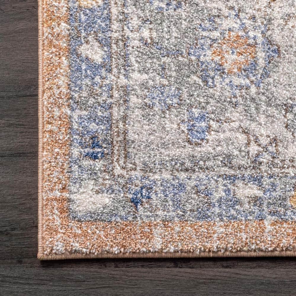 Nuloom Jacquie Medallion 2x12 Runner Indoor Area Rug for Living Room Bedroom Dining Room Entryway Hallway Kitchen, Peach/Beige