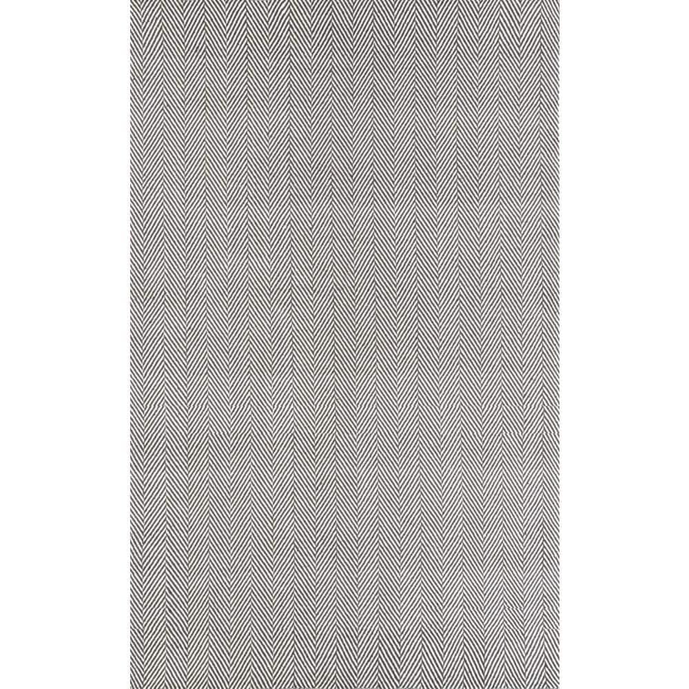 Gray and White Striped Cotton 6' x 9' Handmade Rug