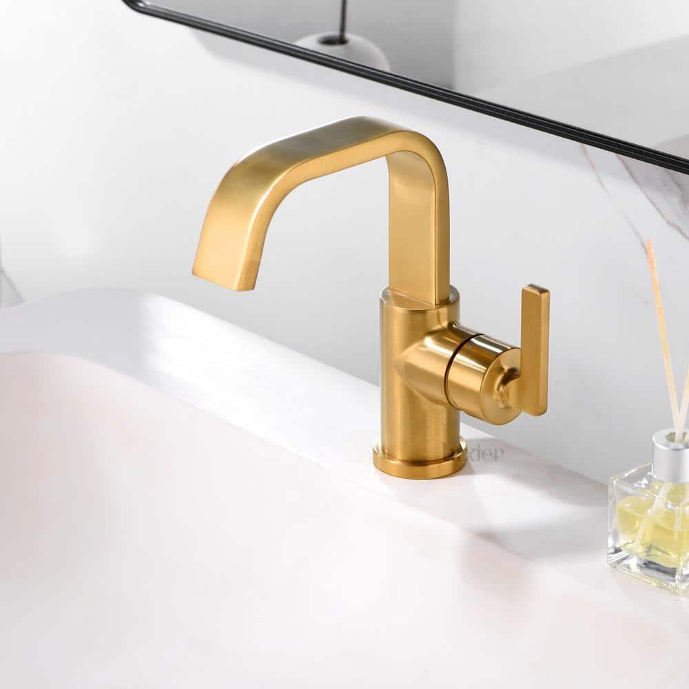 Single Hole Bathroom Faucet with Drain Assembly