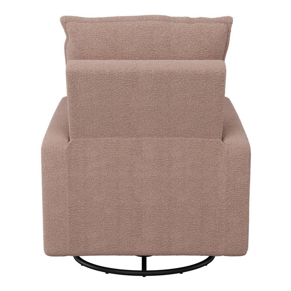 CorLiving Caillie Boucle Glider Recliner Chair Pink: Upholstered Swivel, 300lb Capacity, Contemporary Design