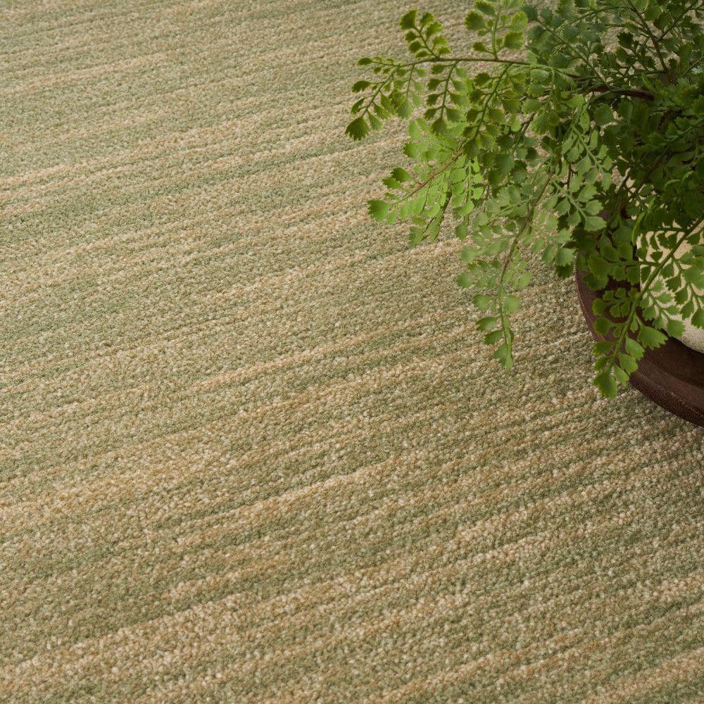 Nourison Essentials Solid Indoor/Outdoor Area Rug Green Gold 8'xRound