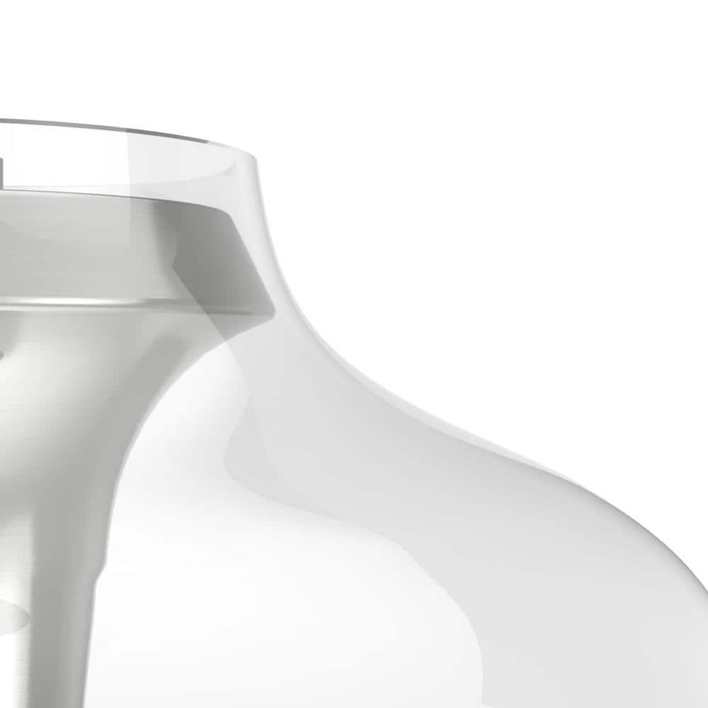 Hunter Fan 1-Light Vidria Pendant Brushed Nickel: Modern Glass Ceiling Fixture, UL Listed, Adjustable Height