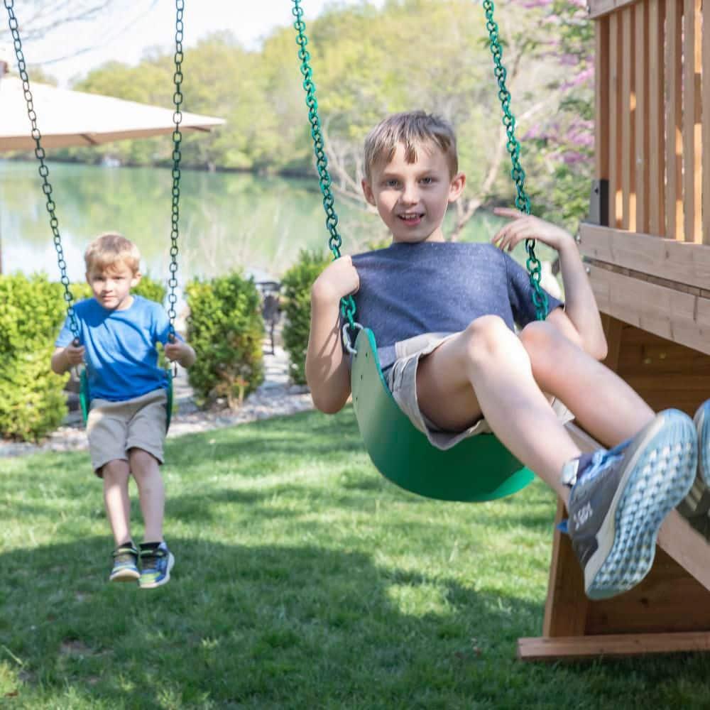 Backyard Discovery Endeavor II Swing Set With Gray Wave Slide