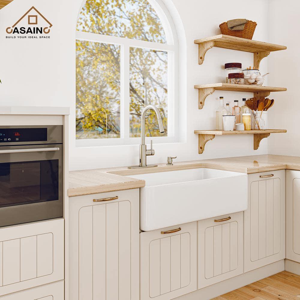 Willow Single-Handle Pull Down Sprayer Kitchen Faucet with Infrared Sensor, Soap Dispenser and Deck Plate
