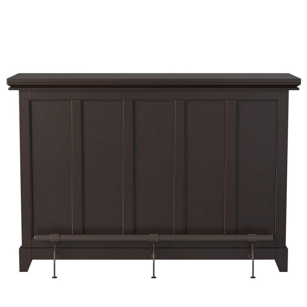 Steve Silver Co. Garcia Counter Height Bar Black: Laminate Surface, Hardwood Frame, Fixed Shelves