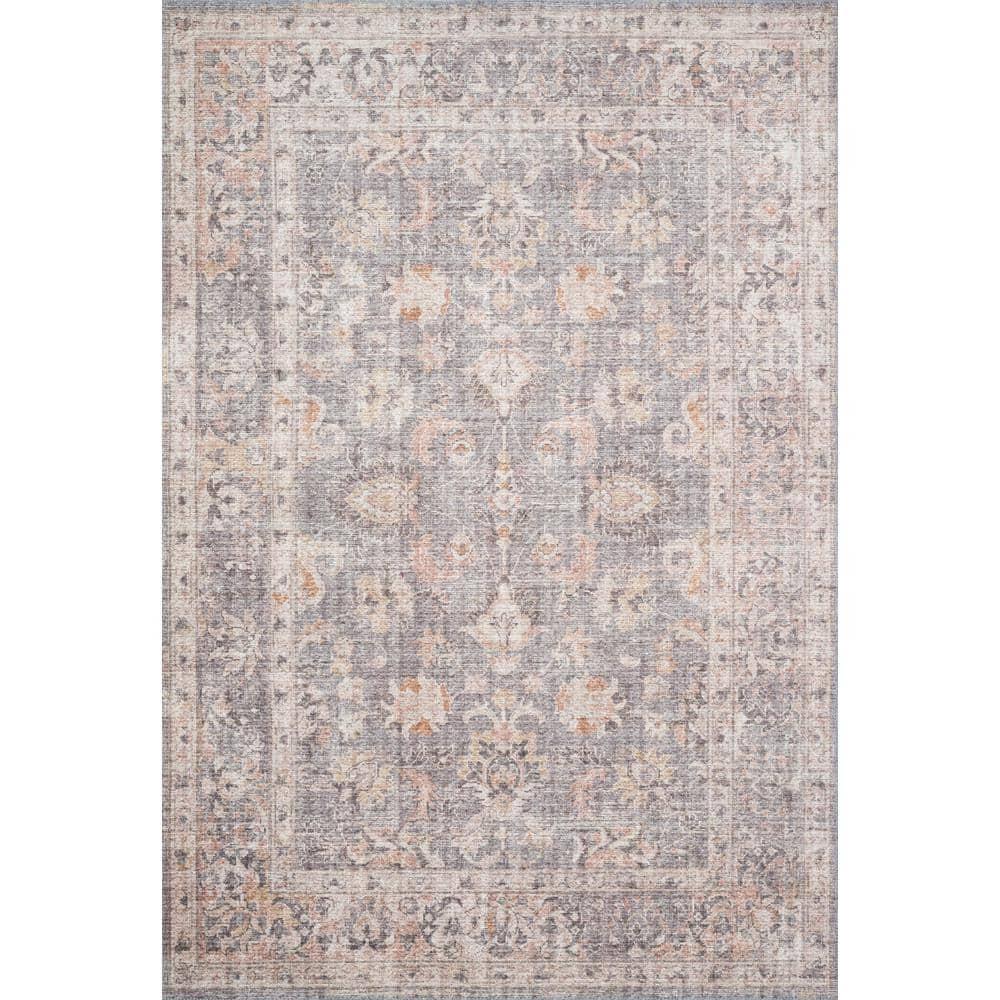 Skye Grey/Apricot 6' x 9' Printed Oriental Area Rug
