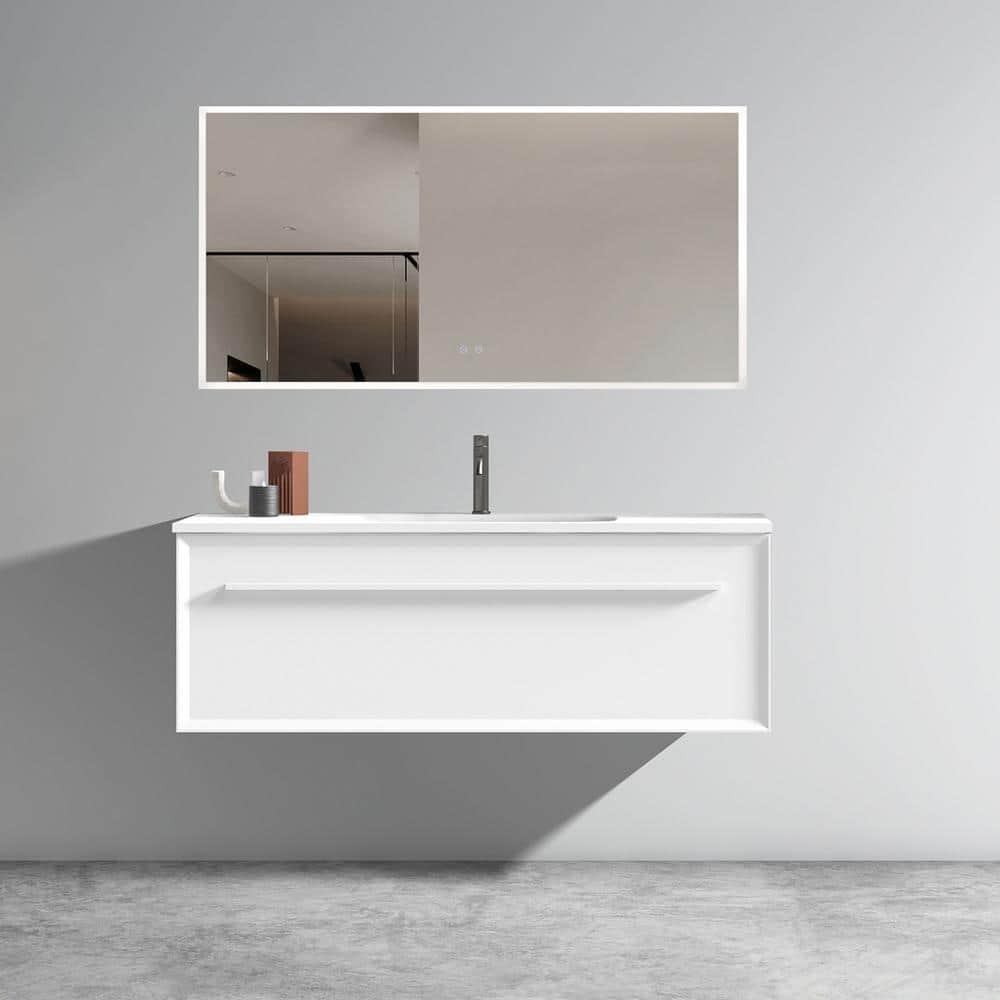 Staykiwi 48'' Single Bathroom Vanity with Solid Surface Top