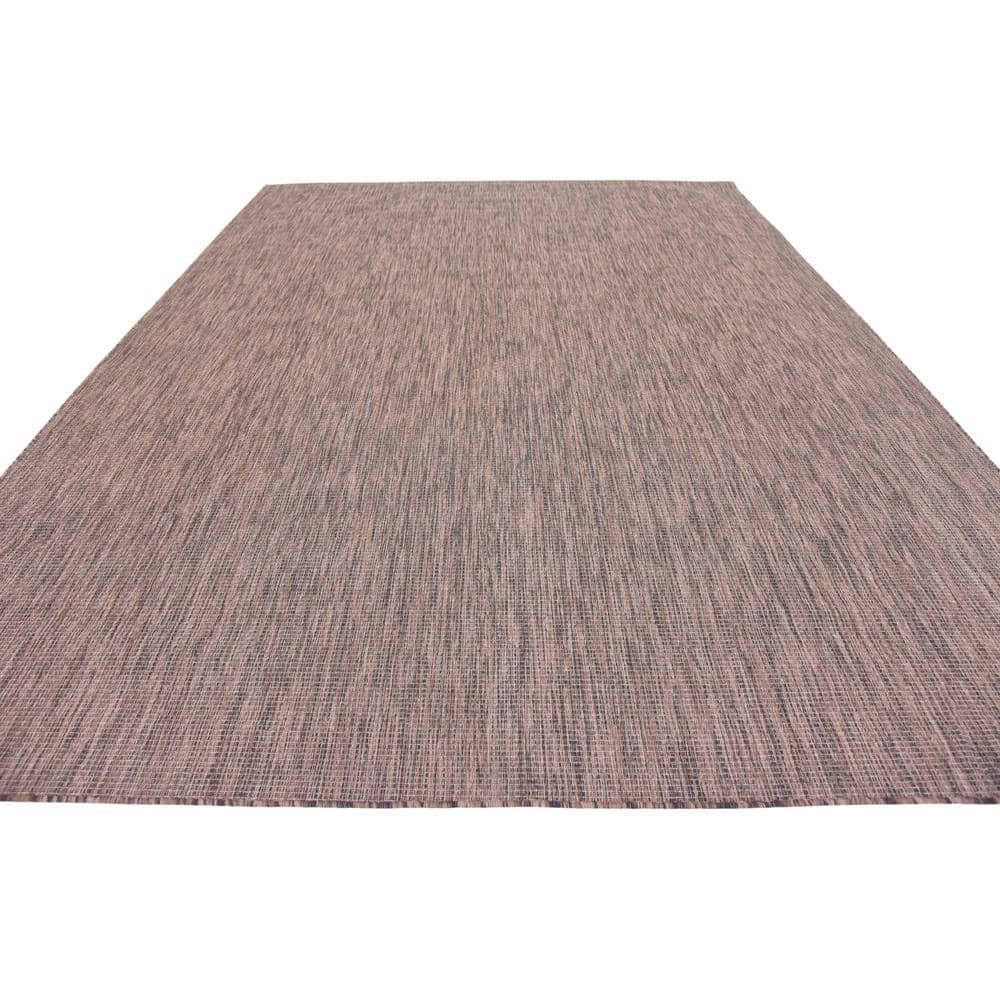 Unique Loom 9' 0 x 12' 0 Rectangle Indoor/Outdoor Solid Light Brown Area Rug