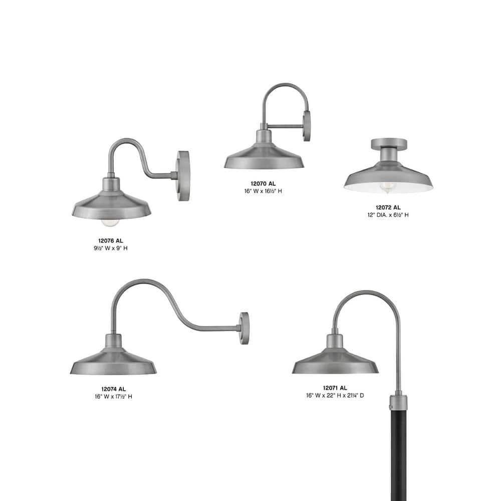 1 Light Small Outdoor Wall Lantern In Industrial Style 9.5 Inches Wide By 9 Inches High-Antique Brushed Aluminum Finish Hinkley Lighting 12076Al