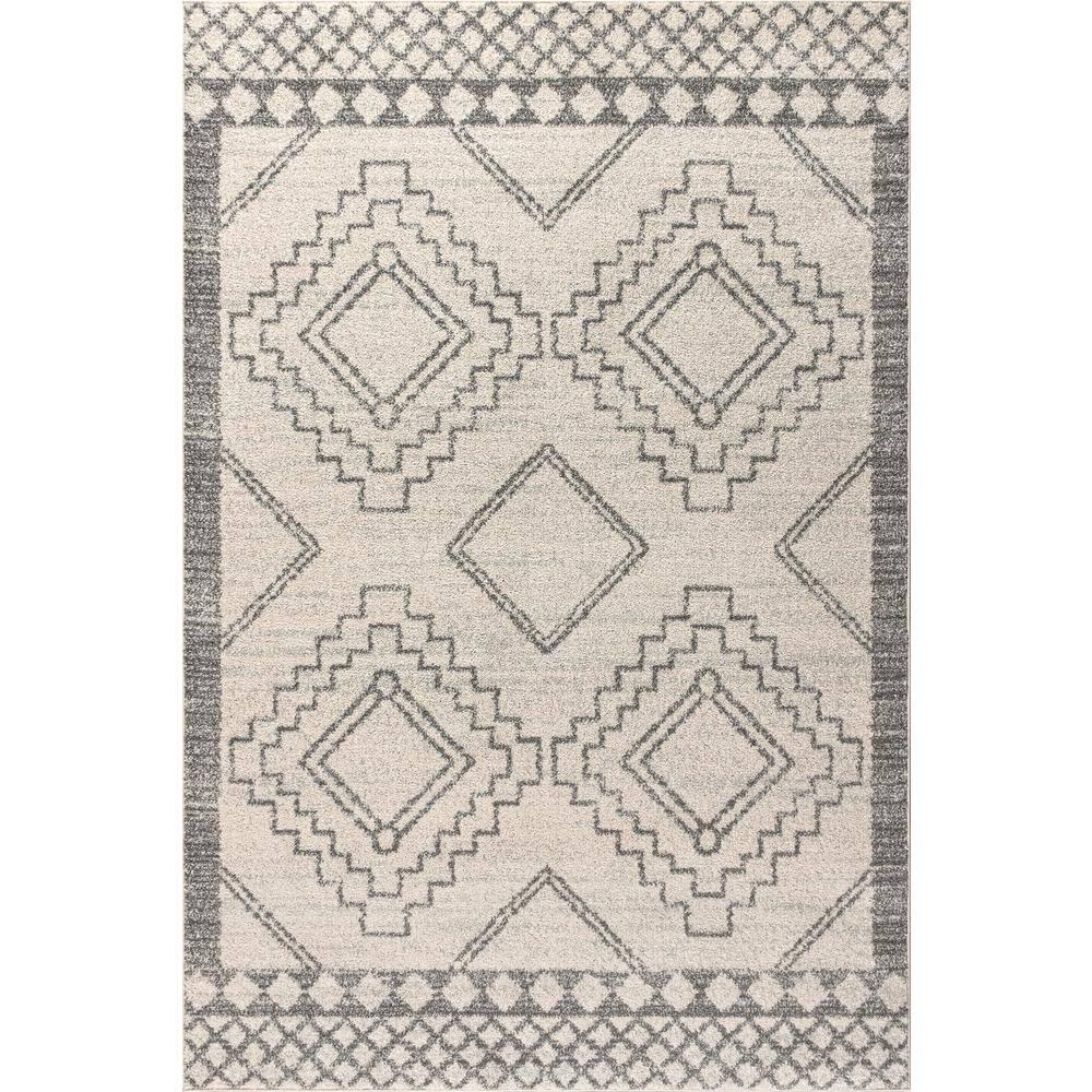 JONATHAN Y Amir Moroccan Beni Souk Cream/Gray 5 ft. x 8 ft. Area Rug