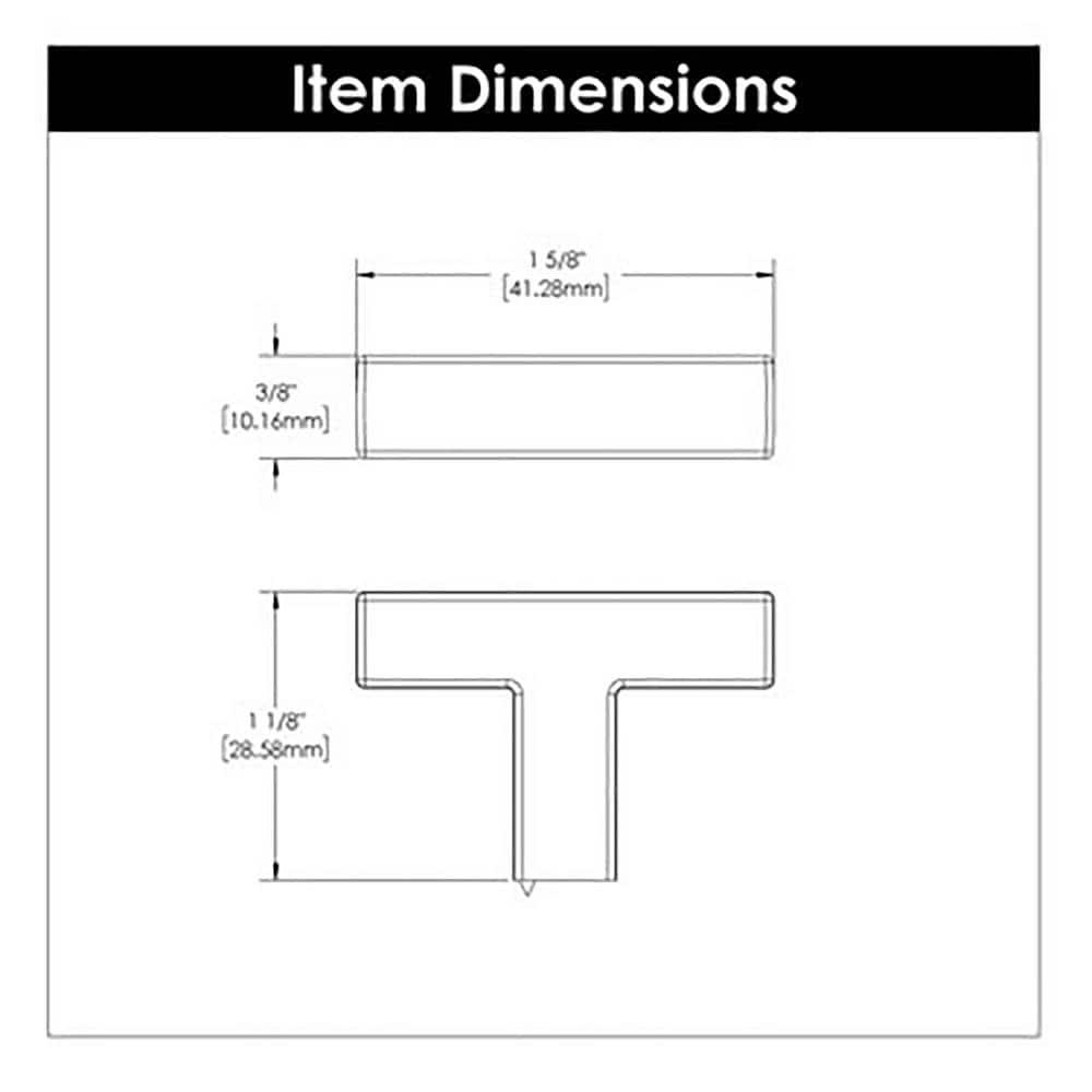 Skylight Collection T-Knob 1-5/8 Inch x 3/8 Inch