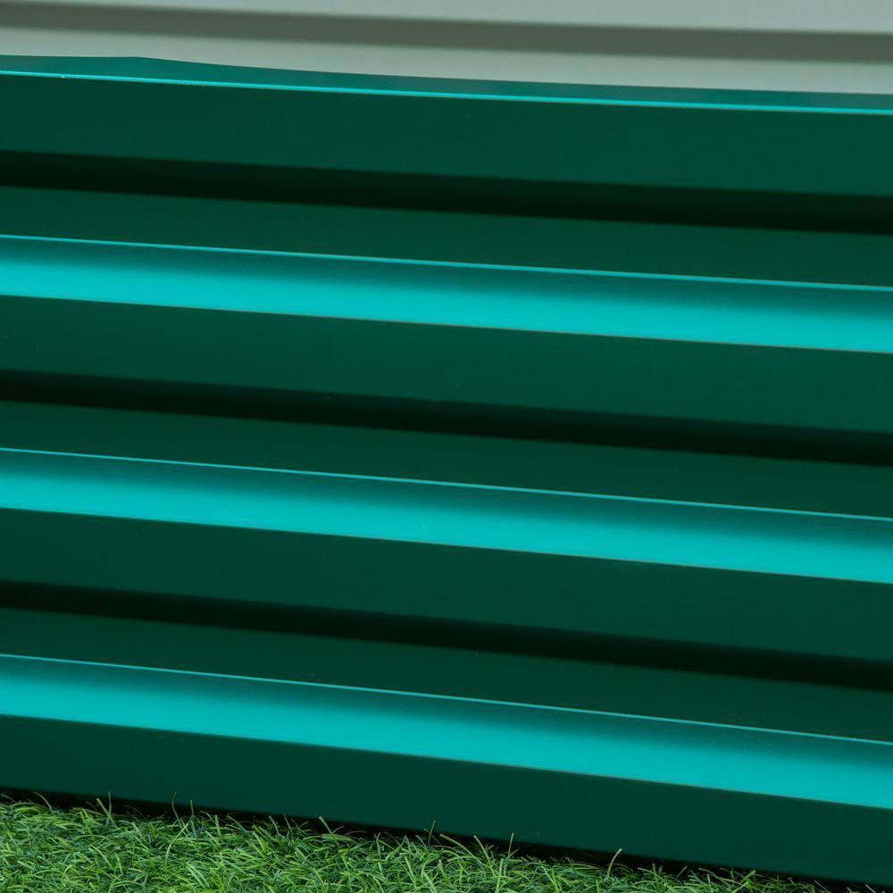 Galvanized Raised Garden Bed, 4' x 2' x 1' Metal Planter Box, for Growing Vegetables, Flowers, Herbs, Succulents, Green