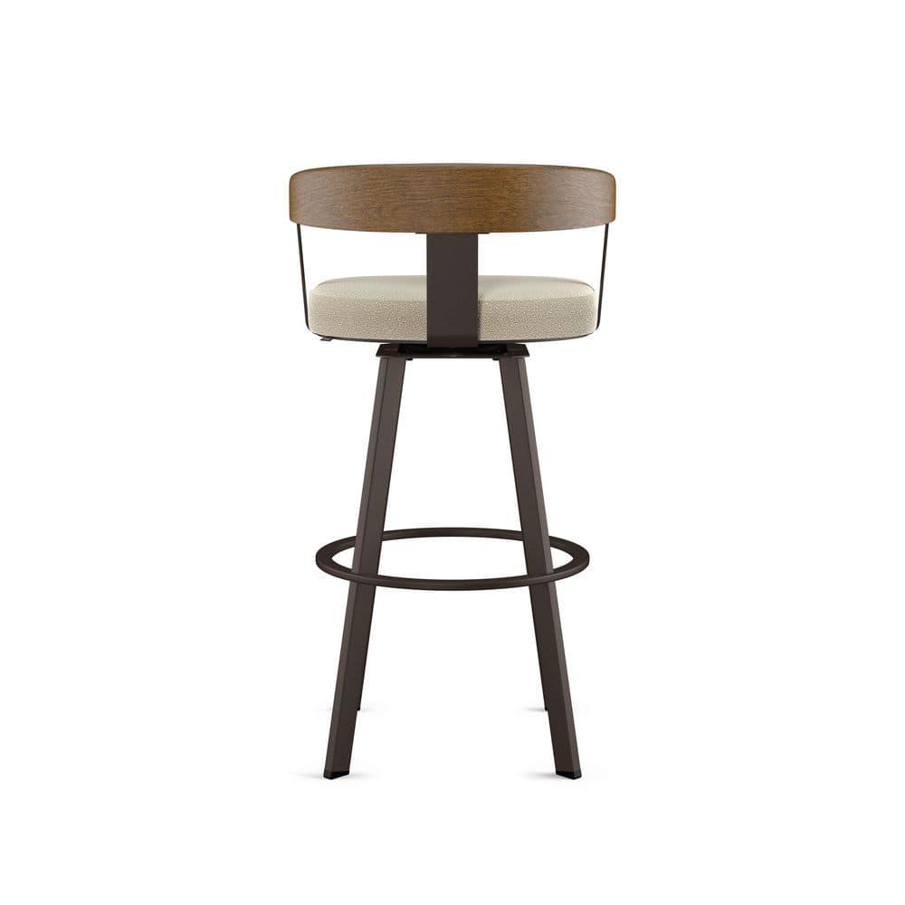 Amisco Lars Upholstered Barstool Cream/Dark Brown