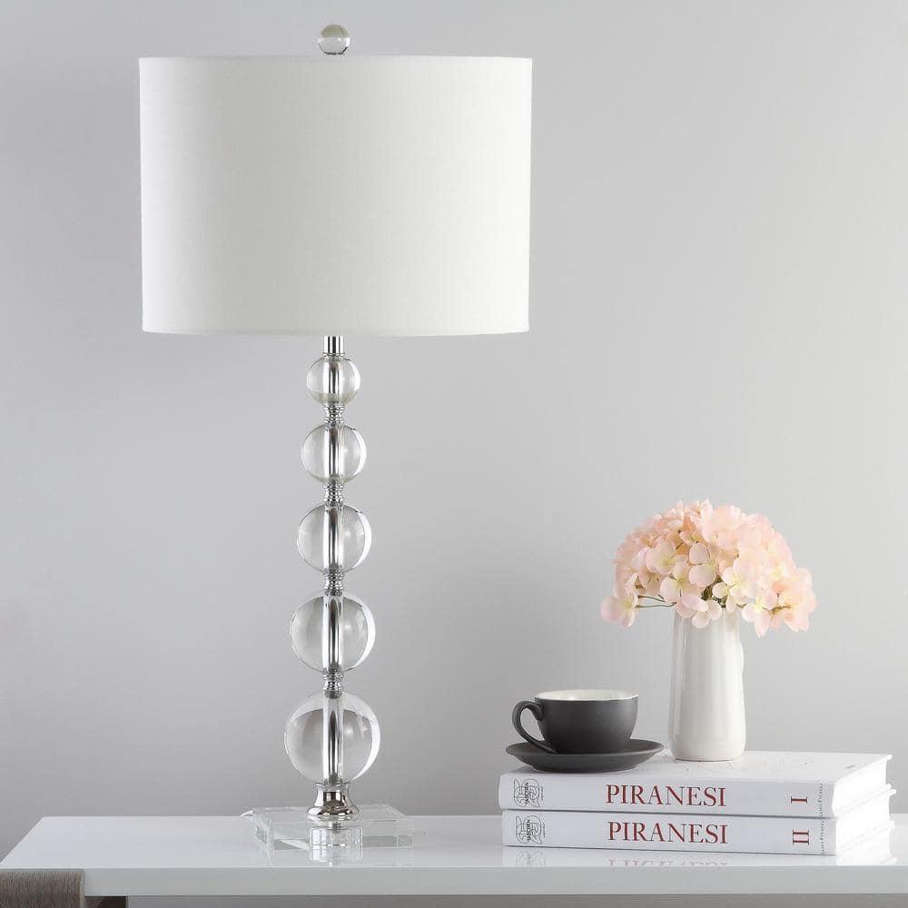 Safavieh Liam 29-Inch High Stacked Crystal Ball Lamp, Clear