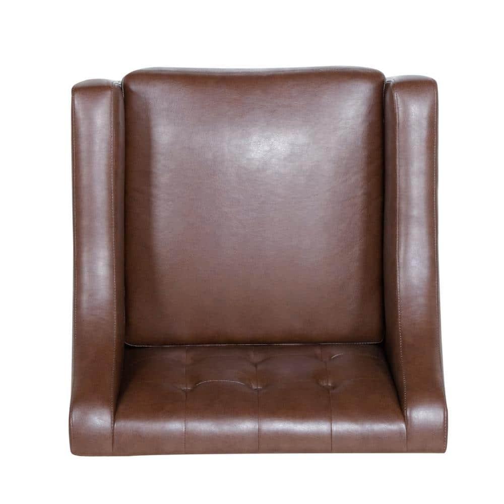 Noble House Annisa Faux Leather Club Chair, Dark Brown and Espresso