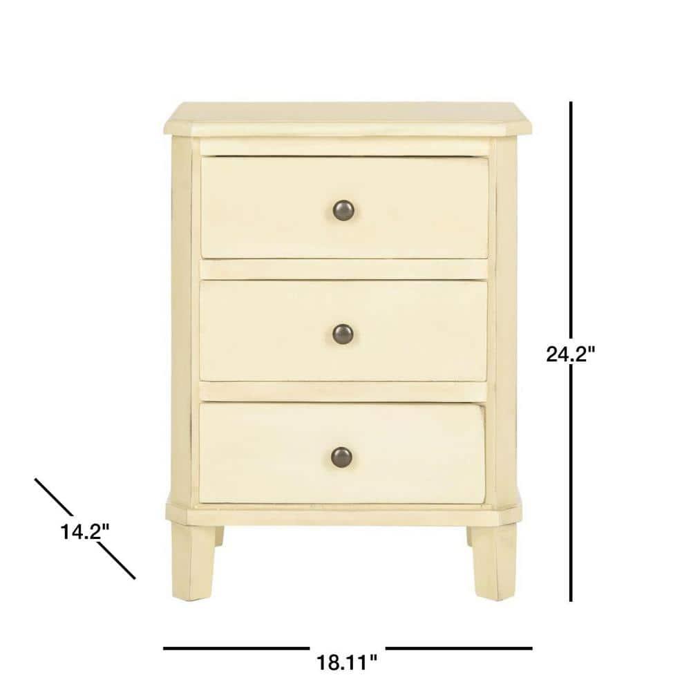 Joe Nightstand with Storage Drawers - Barley - Safavieh.