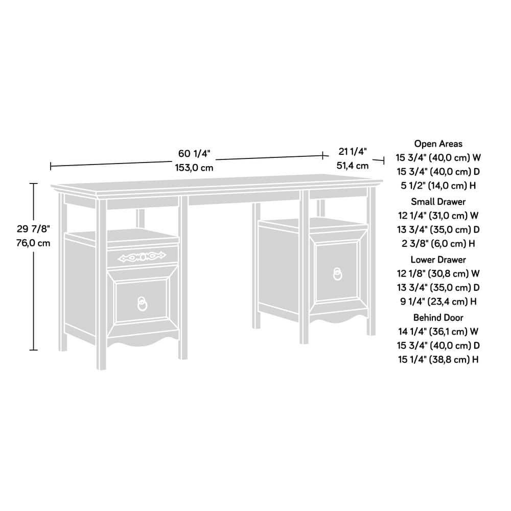 Adaline Cafe Classic Executive Computer Desk, Orchard Oak Finish
