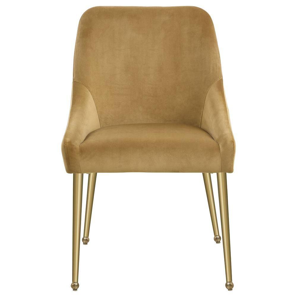 Coaster Mayette Velvet Parsons Wingback Dining Side Chair in Brown