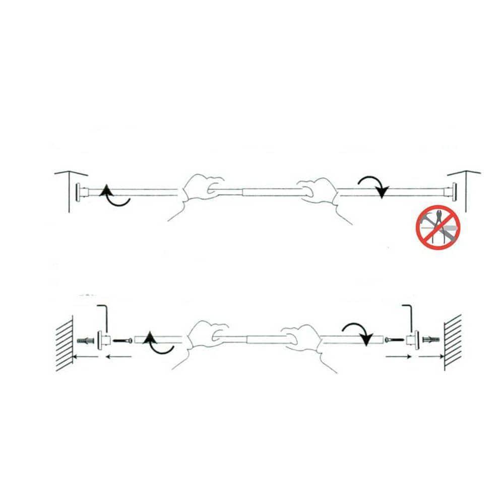 Versailles - DUO Stainless Steel Tension Curtain Rod, Indoor/Outdoor, Adjustable Length from 28" to 48", Bronze