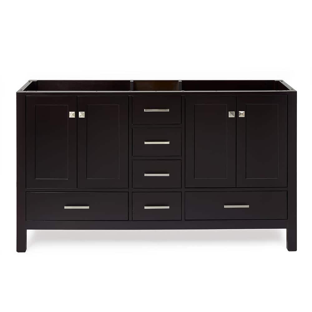 Ariel A061d-Bc Cambridge 60" Double Free Standing Vanity Cabinet Only - Brown