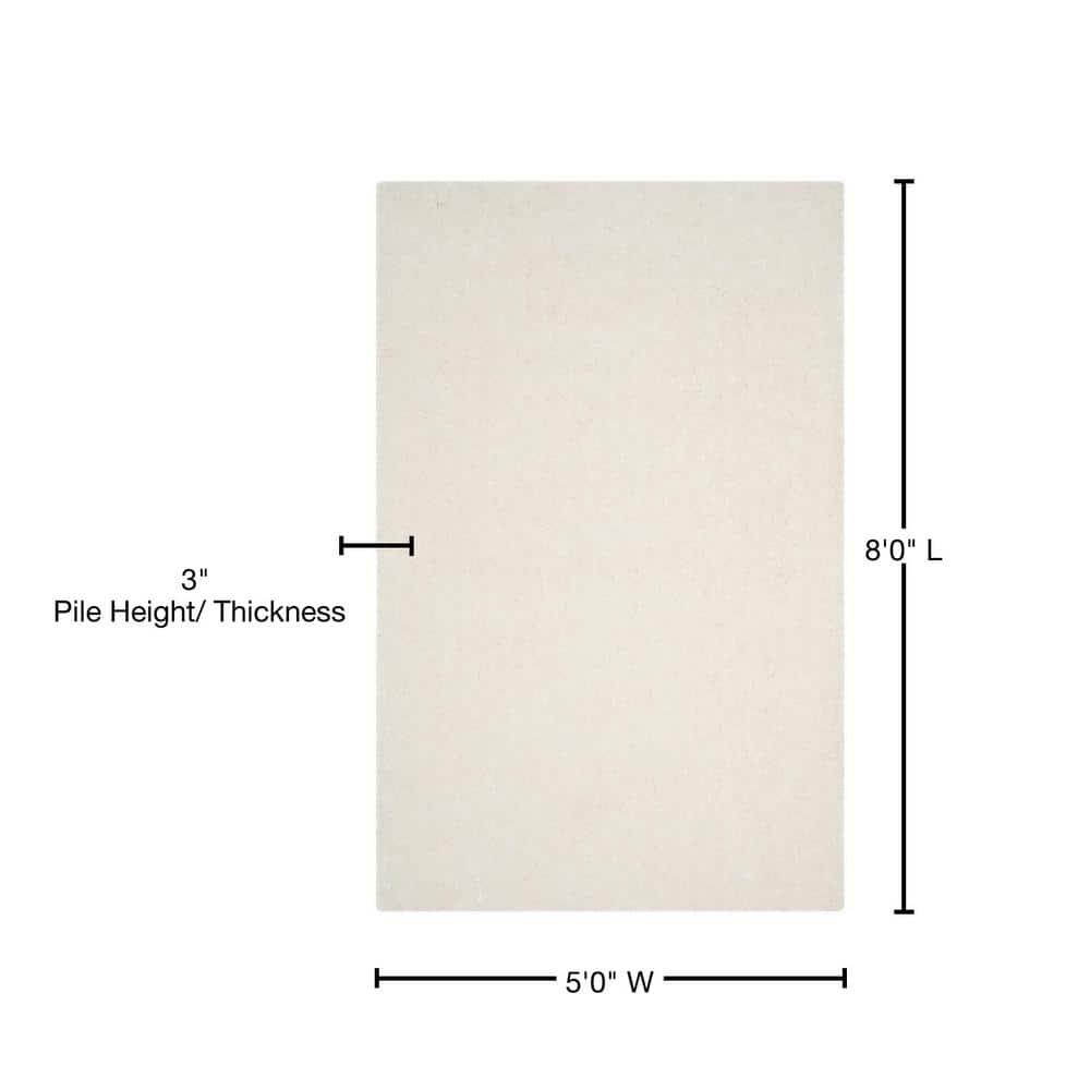 Luxe Shag SGX160 Hand Tufted Indoor Area Rug - Ivory - 5'x8' - Safavieh