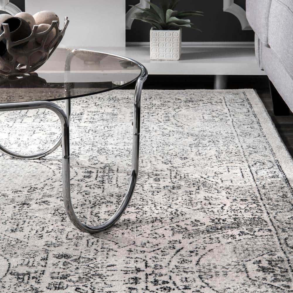 Nuloom Minta Medallion 10x13 Indoor Area Rug for Living Room Bedroom Dining Room Kitchen, Grey/Ivory