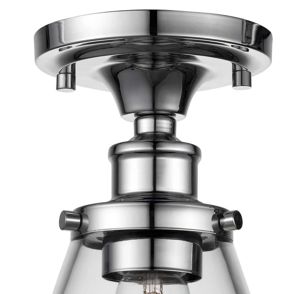 Globe Electric Mercer 1-Light Chrome Flush Mount Ceiling Light 65726