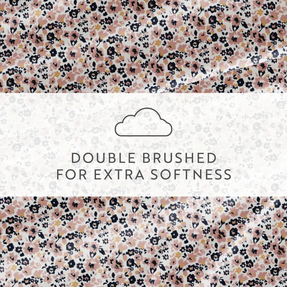 4 Piece Sheet Set Patterned Microfiber Ultra Soft Bedding in Floral Dream