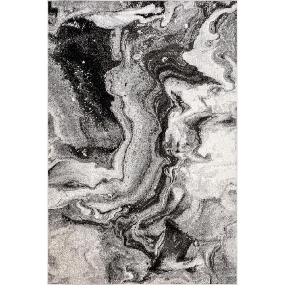 Nuloom Remona Abstract 9x12 Indoor Area Rug for Living Room Bedroom Dining Room Kitchen, Grey/Ivory