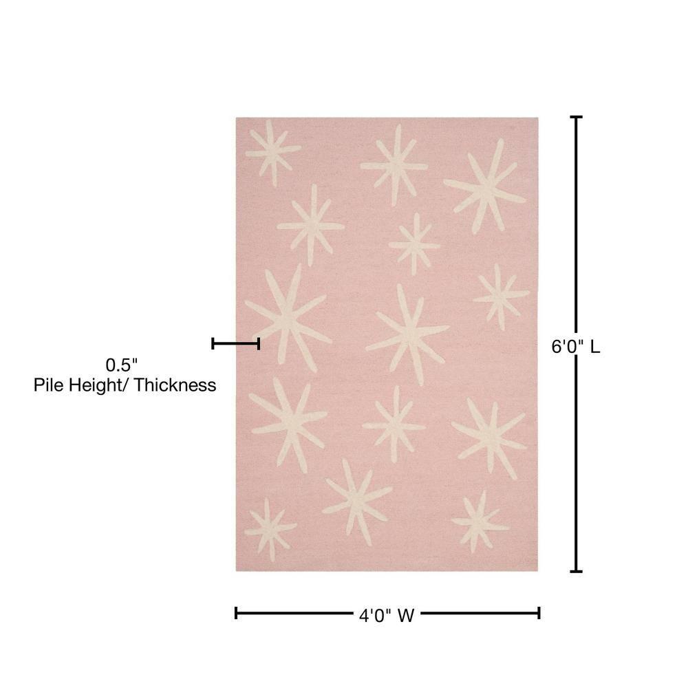 Safavieh Kids SFK908 Hand Tufted Area Rug - Pink/Ivory - 4'x6' - Safavieh.