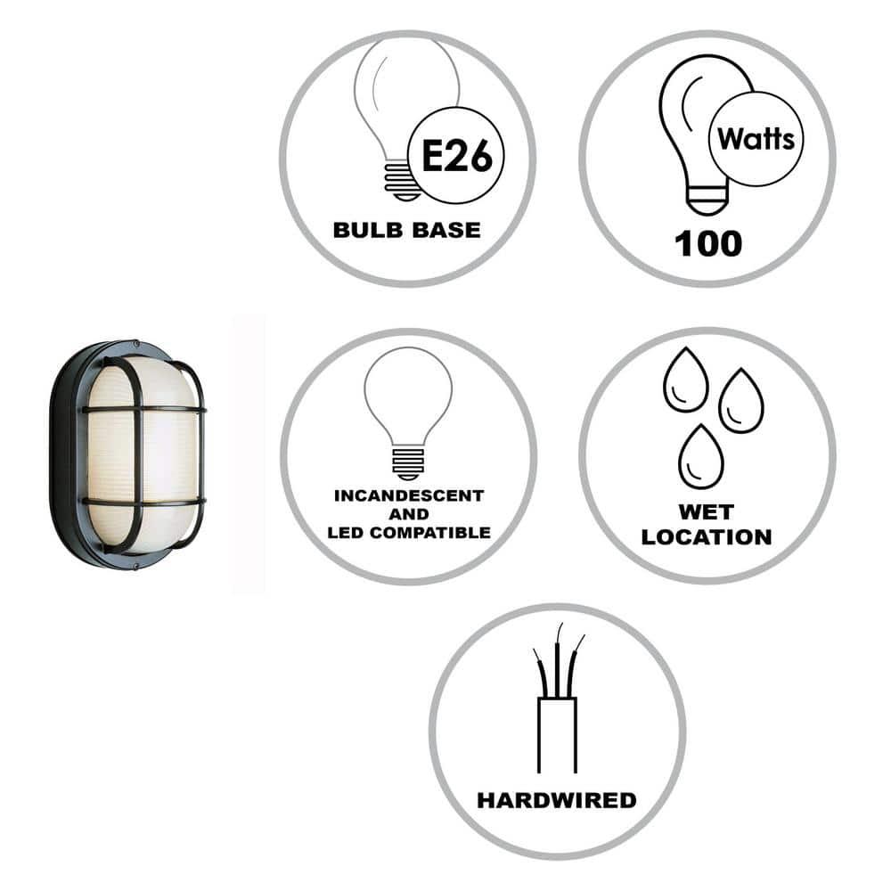Trans Globe Lighting 41015 6.5" Width 1 Light Flush Mount Bulkhead Outdoor Wall Sconce -