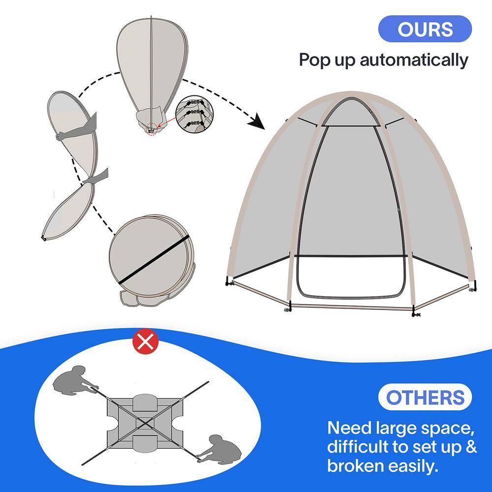 10 Ft. W x 10 Ft. D Fiberglass Pop-Up Bubble Tent