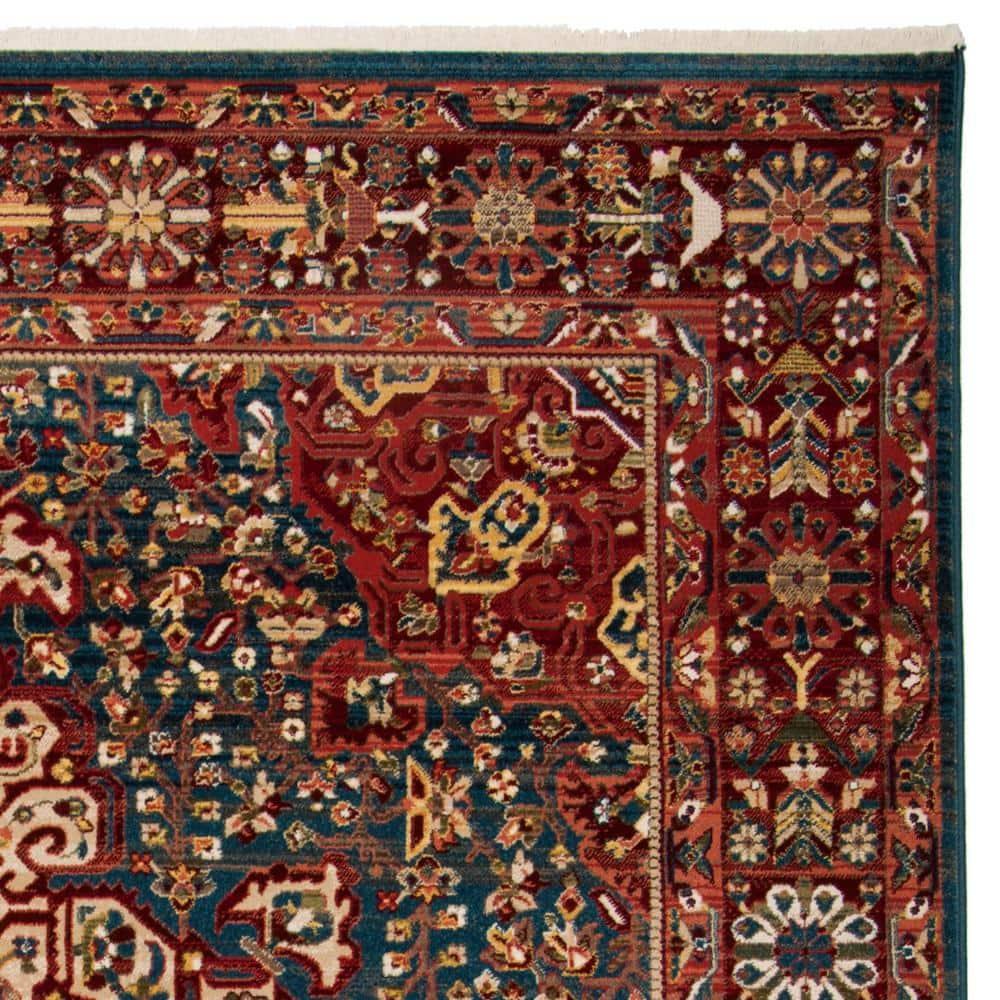 Kashan KSN305 Power Loomed Area Rug - Blue/Red - 9'x12'6" - Safavieh