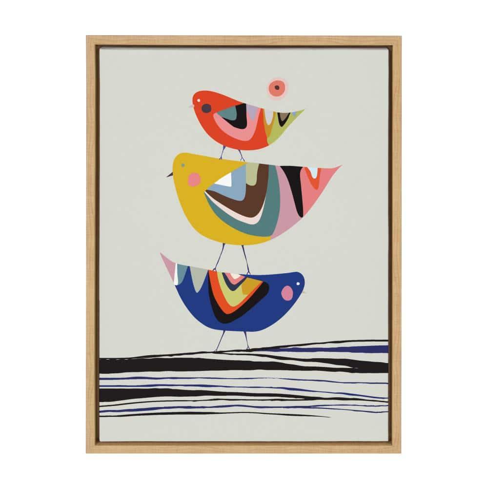 18" x 24" Sylvie The Family Tree By Rachel Lee Framed Wall Canvas Natural: Modern Decor, Animal Subject - Kate & Laurel All Things Decor