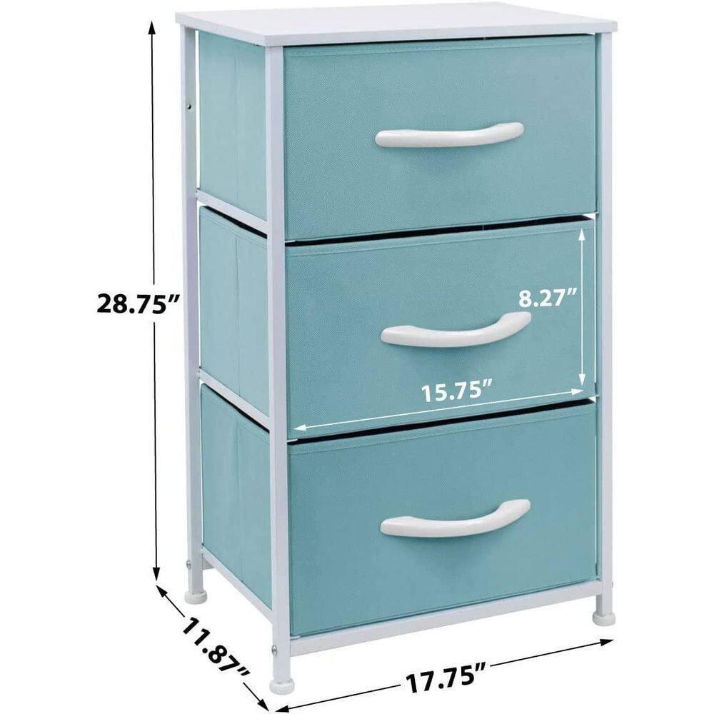 Sorbus Sorbus 3 Drawers Nightstand with Steel Frame and Wood Top