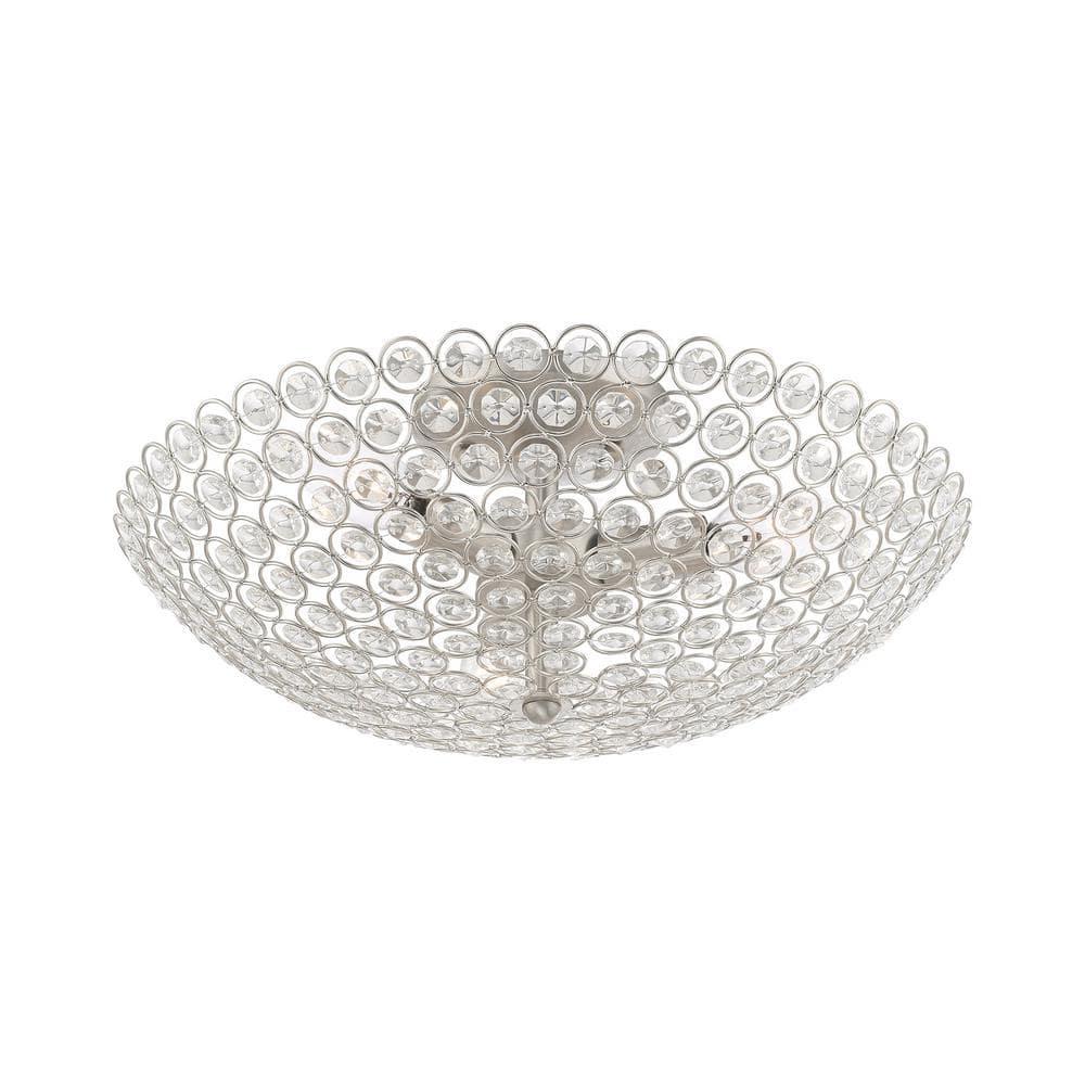 Livex Lighting Cassandra 3 - Light Flush Mount in  Brushed Nickel