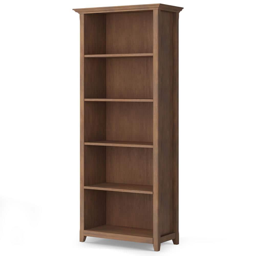 Simpli Home Amherst 30"W Solid Wood 5 Shelf Bookcase with Adjustable Shelves & Reviews | Wayfair