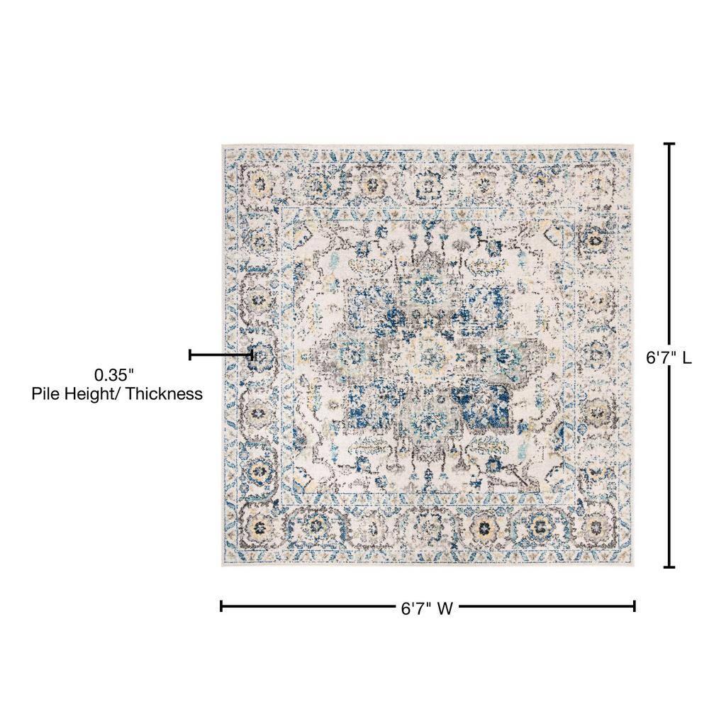 Madison MAD603 Power Loomed Indoor Area Rug - Grey/Ivory - 6'7"x6'7" - Safavieh