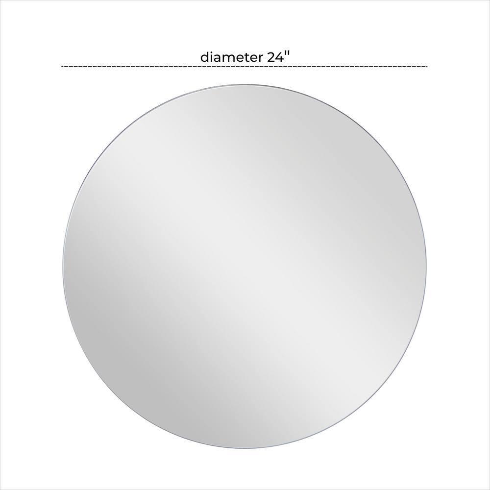 24 in. x 24 in. Simplistic Round Framed White Wall Mirror with Thin Minimalistic Frame