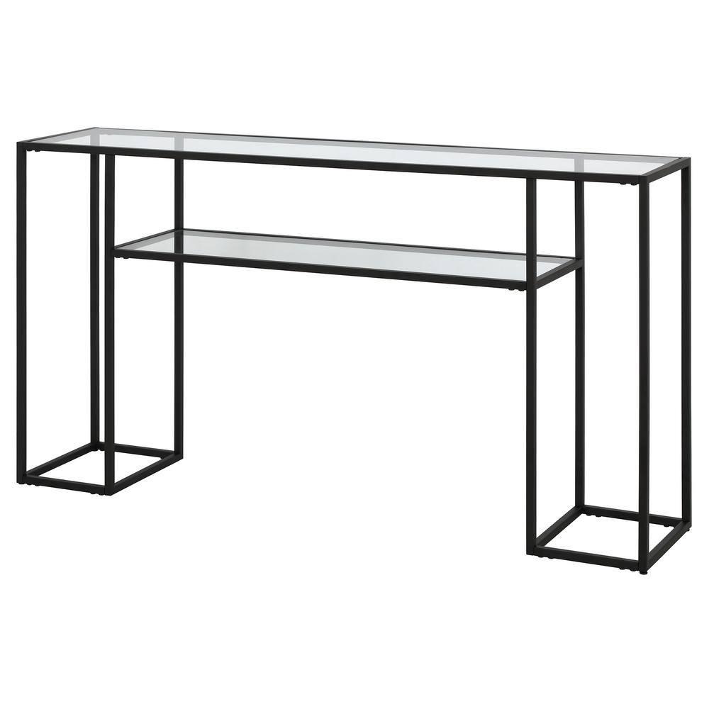 Evelyn&Zoe Marilyn 55" Wide Rectangular Console Table, Blackened Bronze